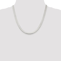 Sterling Silver Rhodium-plated 5.25mm Magic Herringbone Chain