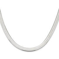 Sterling Silver Rhodium-plated 7.3mm Magic Herringbone Chain