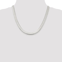Sterling Silver Rhodium-plated 7.3mm Magic Herringbone Chain