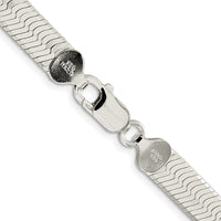 Sterling Silver Rhodium-plated 8mm Magic Herringbone Chain