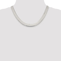 Sterling Silver Rhodium-plated 8.75mm Magic Herringbone Chain