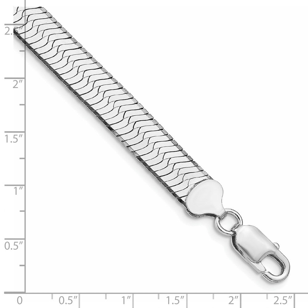 Sterling Silver Rhodium-plated 8.75mm Magic Herringbone Chain