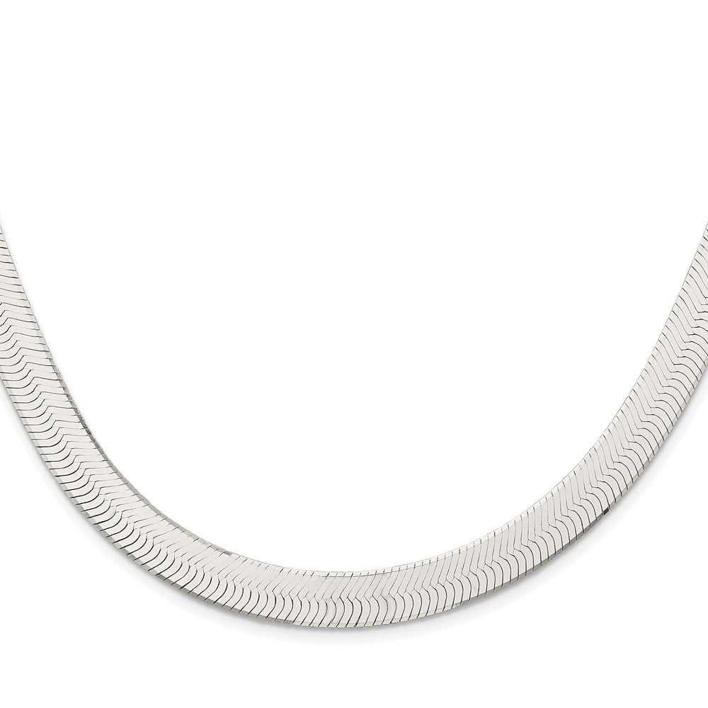 Sterling Silver Rhodium-plated 10.5mm Magic Herringbone Chain