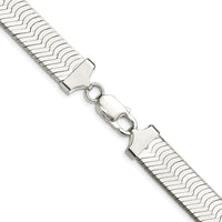 Sterling Silver Rhodium-plated 10.5mm Magic Herringbone Chain