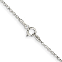 Sterling Silver Rhodium-plated 1.5mm Diamond-cut Rolo Cable Chain