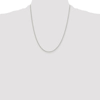 Sterling Silver Rhodium-plated 1.5mm Diamond-cut Rolo Cable Chain