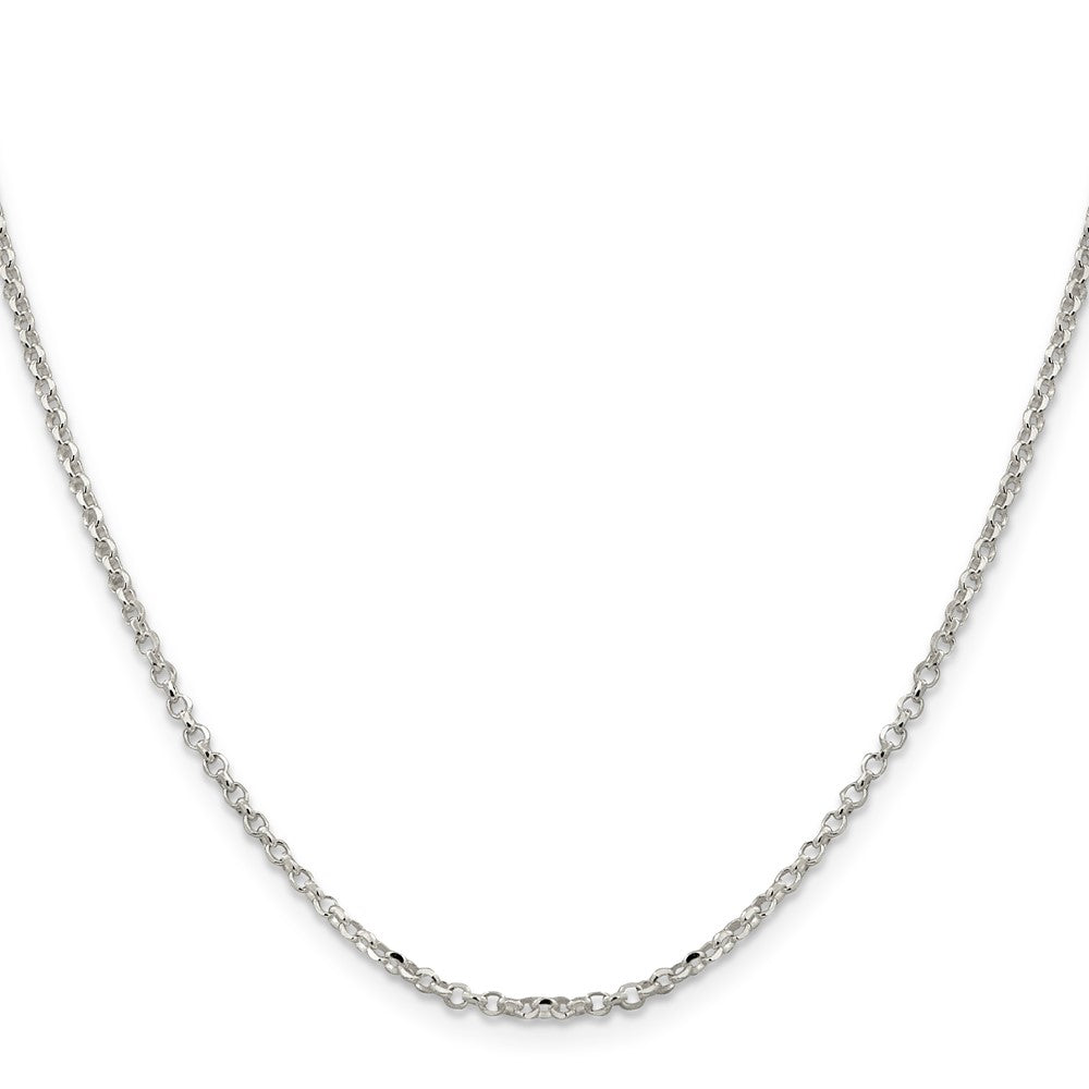 Sterling Silver 2.2mm Diamond-cut w/2in ext. Rolo Cable Chain
