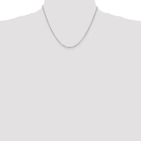 Sterling Silver 2.2mm Diamond-cut w/2in ext. Rolo Cable Chain