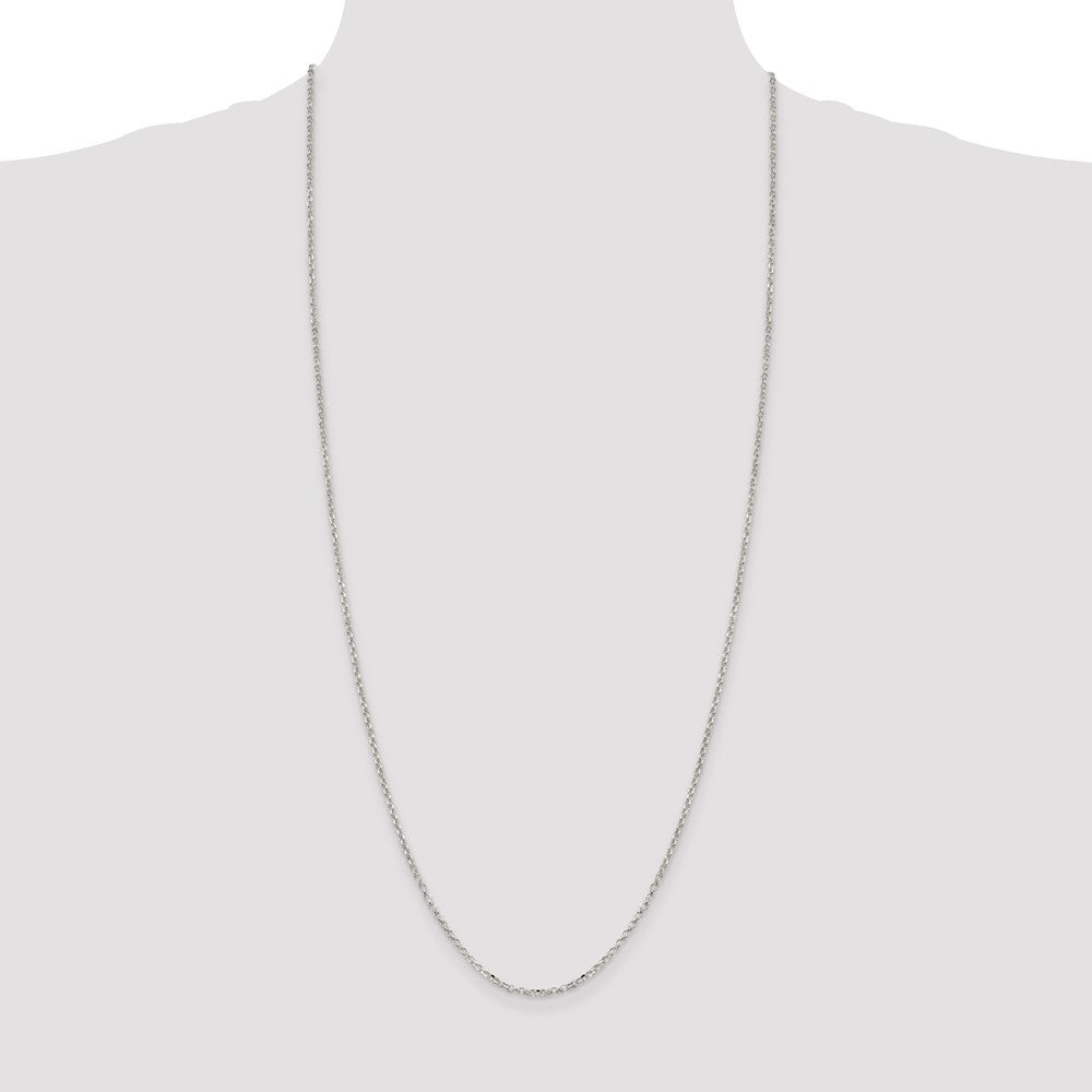 Sterling Silver 2.2mm Diamond-cut Rolo Cable Chain