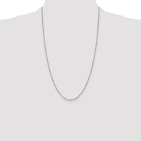Sterling Silver Rhodium-plated 2.2mm Diamond-cut Rolo Cable Chain