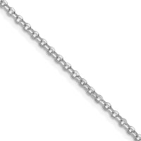Sterling Silver Rhodium-plated 2.2mm Diamond-cut Rolo Cable Chain