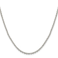 Sterling Silver Rhodium-plated 2.6mm Diamond-cut Rolo Cable Chain