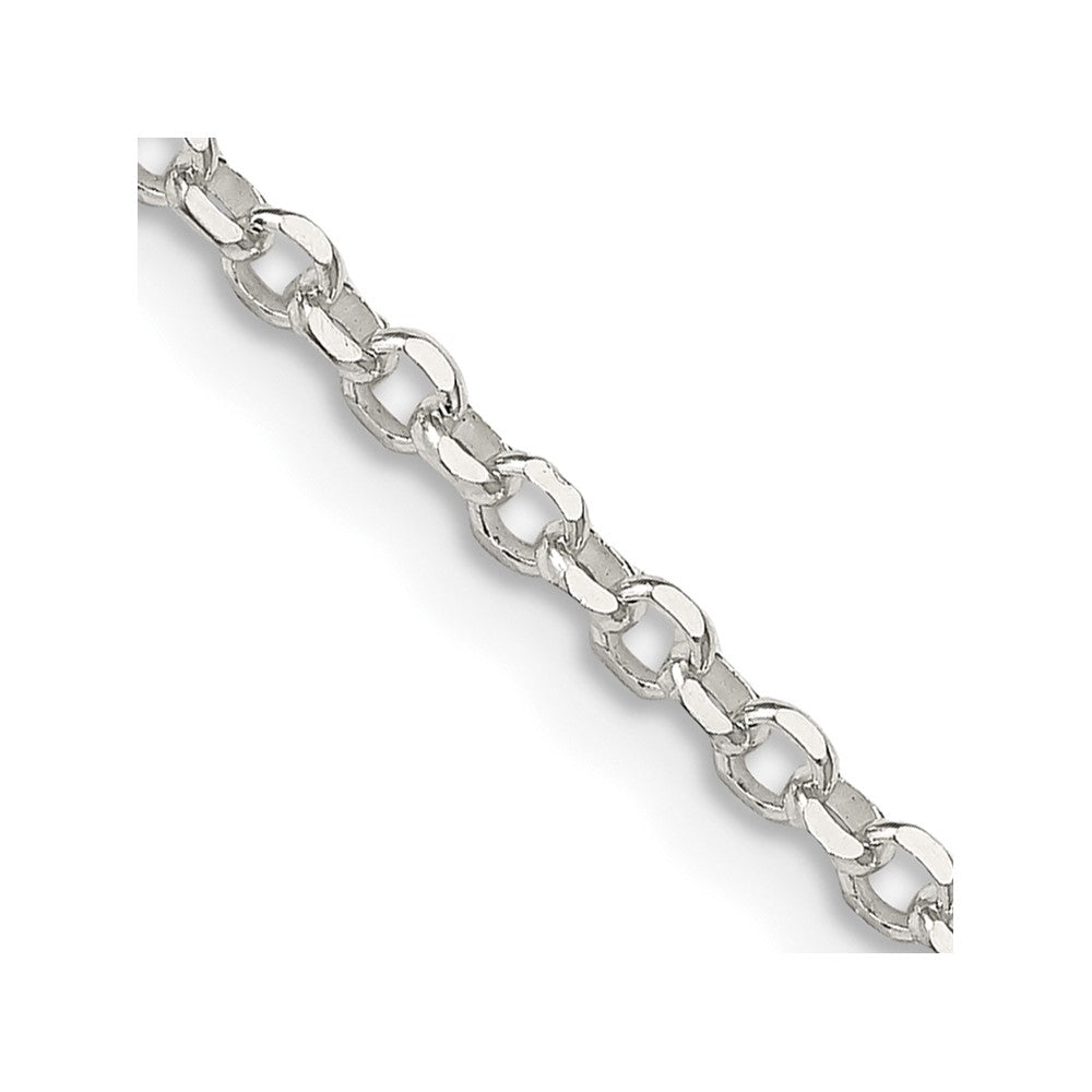 Sterling Silver 2.6mm Diamond-cut Rolo Cable Chain