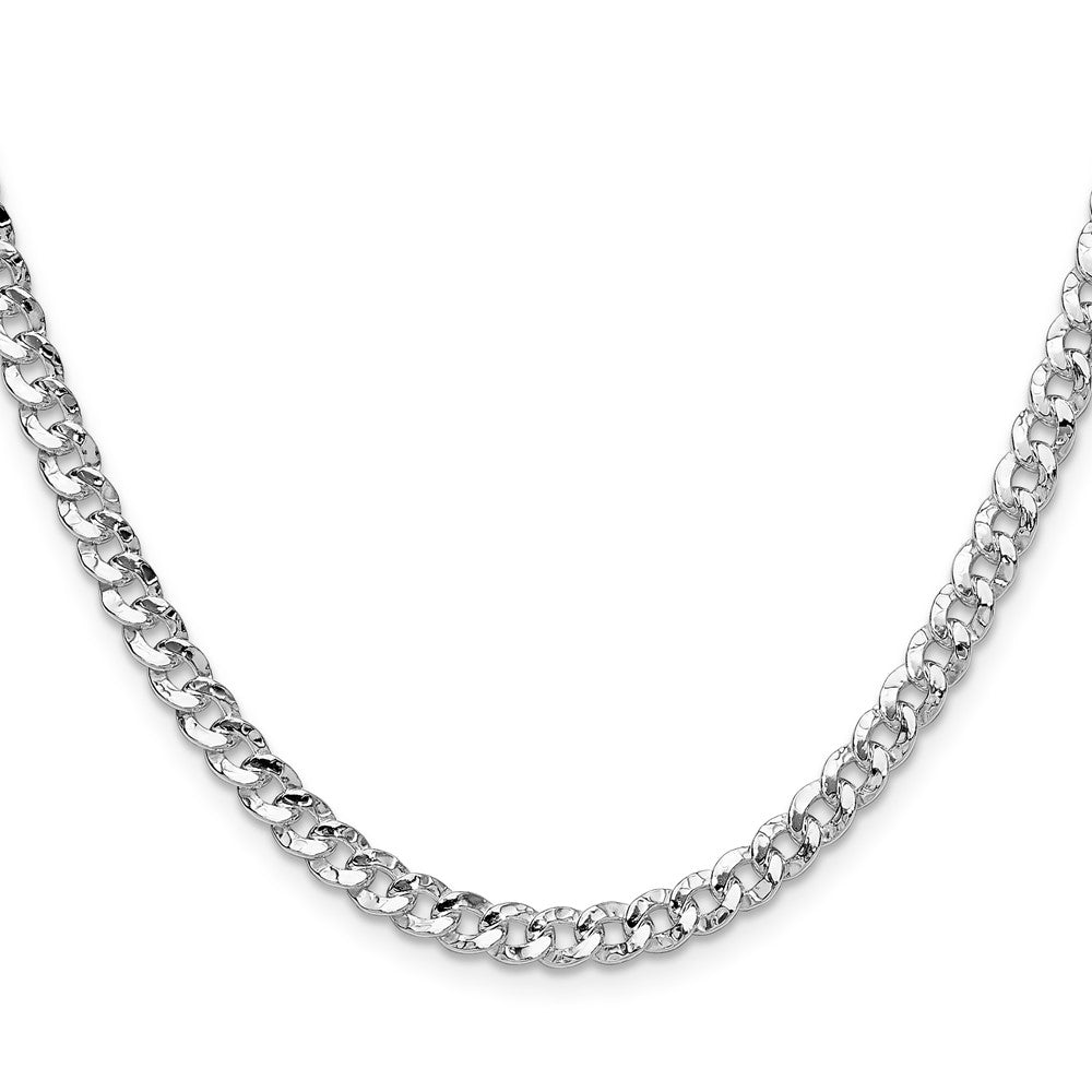 Sterling Silver 4.75mm Hammered Curb Chain