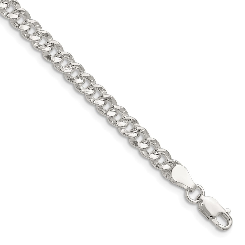 Sterling Silver 4.75mm Hammered Curb Chain
