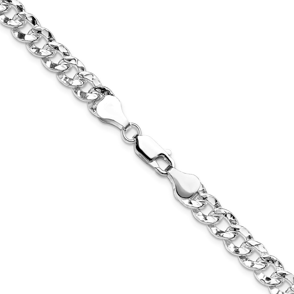 Sterling Silver 6.35mm Hammered Curb Chain