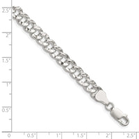 Sterling Silver 6.35mm Hammered Curb Chain