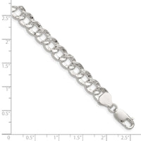 Sterling Silver 7.6mm Hammered Curb Chain