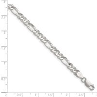 Sterling Silver 4.75mm Hammered Figaro Chain