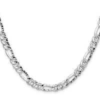 Sterling Silver 6.3mm Hammered Figaro Chain