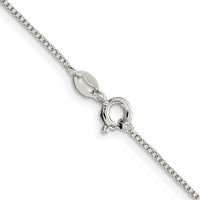 Sterling Silver Rhodium-plated 1mm Round Box Chain