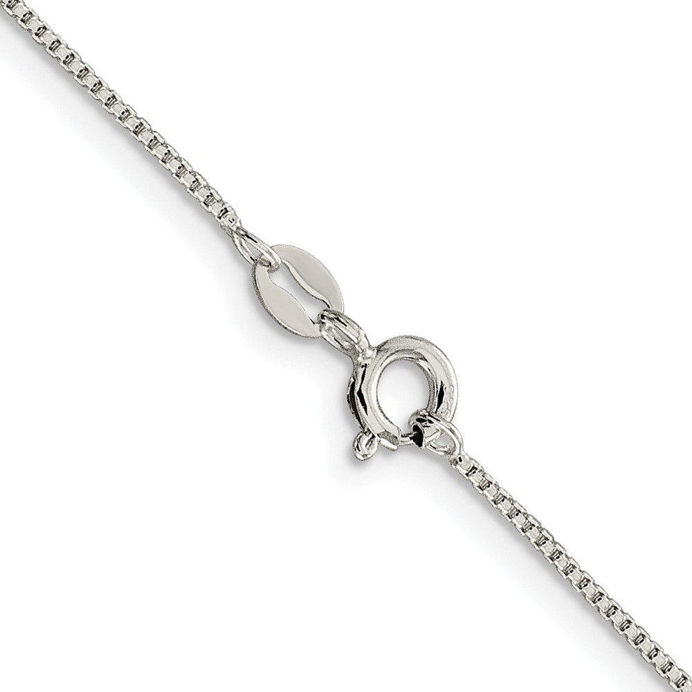 Sterling Silver Rhodium-plated 1mm Round Box Chain