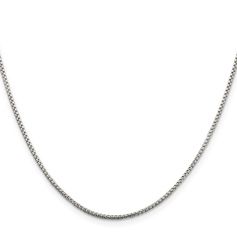Sterling Silver 1.5mm Round Box Chain w/2in ext.