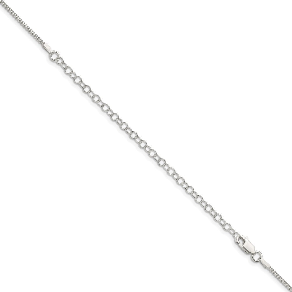 Sterling Silver 1.5mm Round Box Chain w/4in ext.