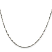Sterling Silver Rhodium-plated 1.75mm Round Box Chain