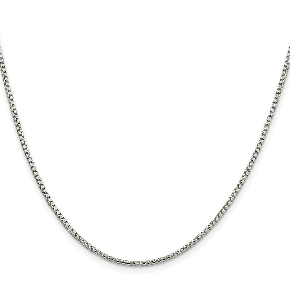 Sterling Silver Rhodium-plated 1.75mm Round Box Chain