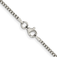 Sterling Silver Rhodium-plated 1.75mm Round Box Chain
