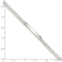 Sterling Silver Polished Engraveable Curb Link ID Bracelet