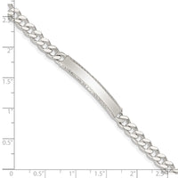 Sterling Silver Diamond-cut Engraveable Curb Link IN Bracelet