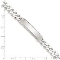 Sterling Silver Diamond-cut Engraveable Curb Link ID Bracelet