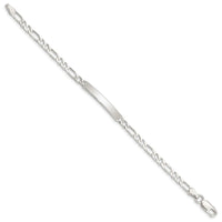 Sterling Silver Engraveable 6 in. Figaro Link ID Bracelet