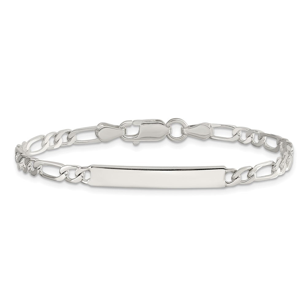 Sterling Silver Engraveable 6 in. Figaro Link ID Bracelet