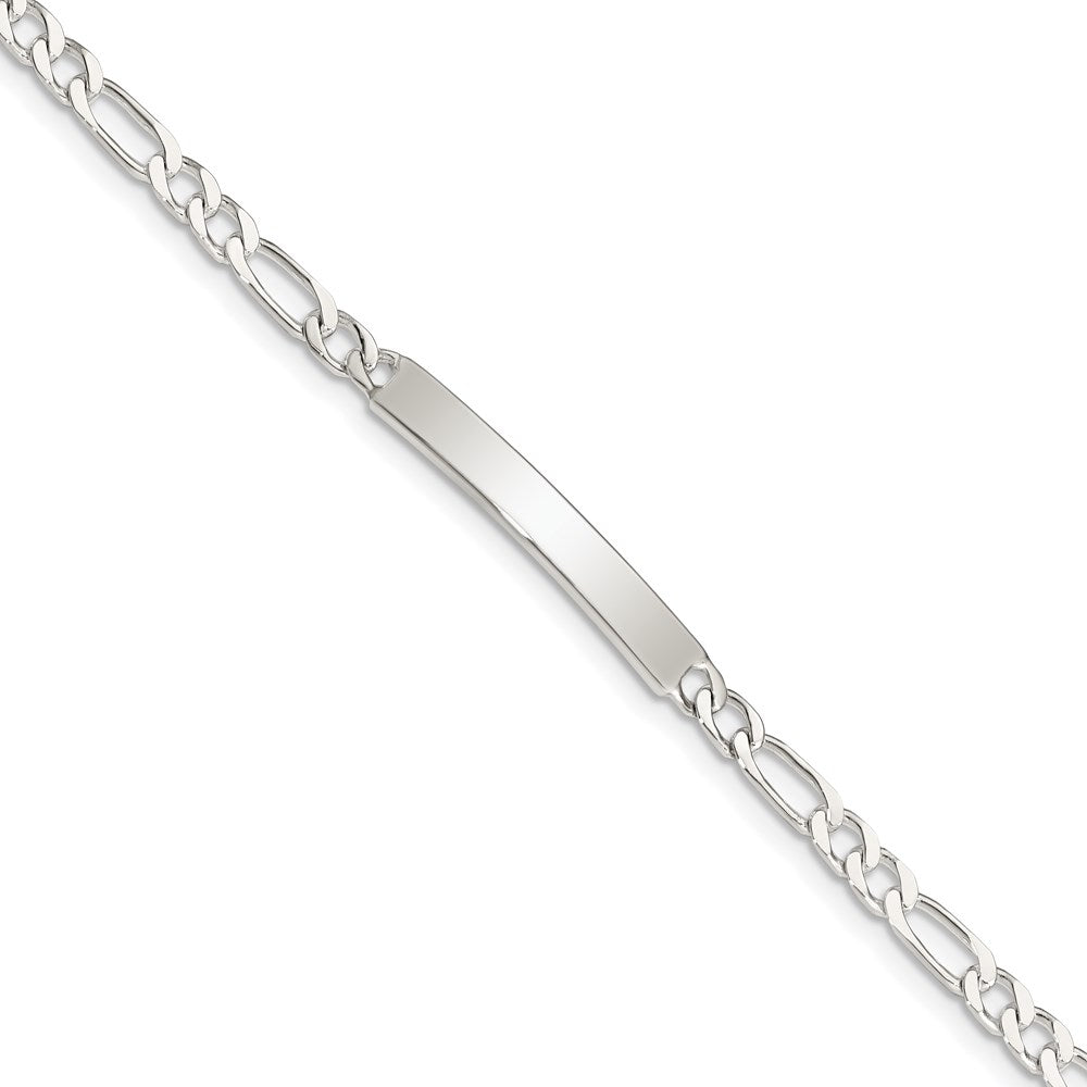 Sterling Silver Engraveable 7 in. Figaro Link ID Bracelet