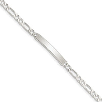 Sterling Silver Engraveable 6 in. Figaro Link ID Bracelet