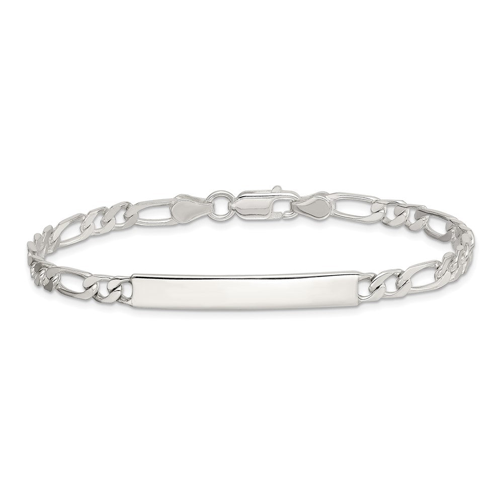 Sterling Silver 7inch Engraveable Figaro Link ID Bracelet