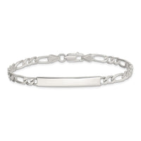 Sterling Silver 7inch Engraveable Figaro Link ID Bracelet