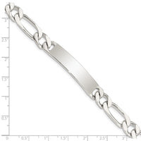 Sterling Silver 8.5inch Polished Engraveable Figaro Link ID Bracelet
