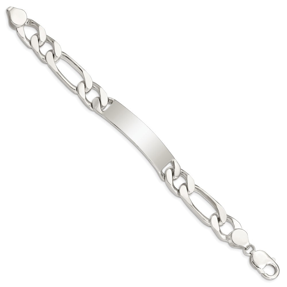 Sterling Silver 8.5 inch Polished Engraveable Figaro Link ID Bracelet