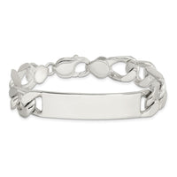 Sterling Silver 8.5 inch Polished Engraveable Figaro Link ID Bracelet