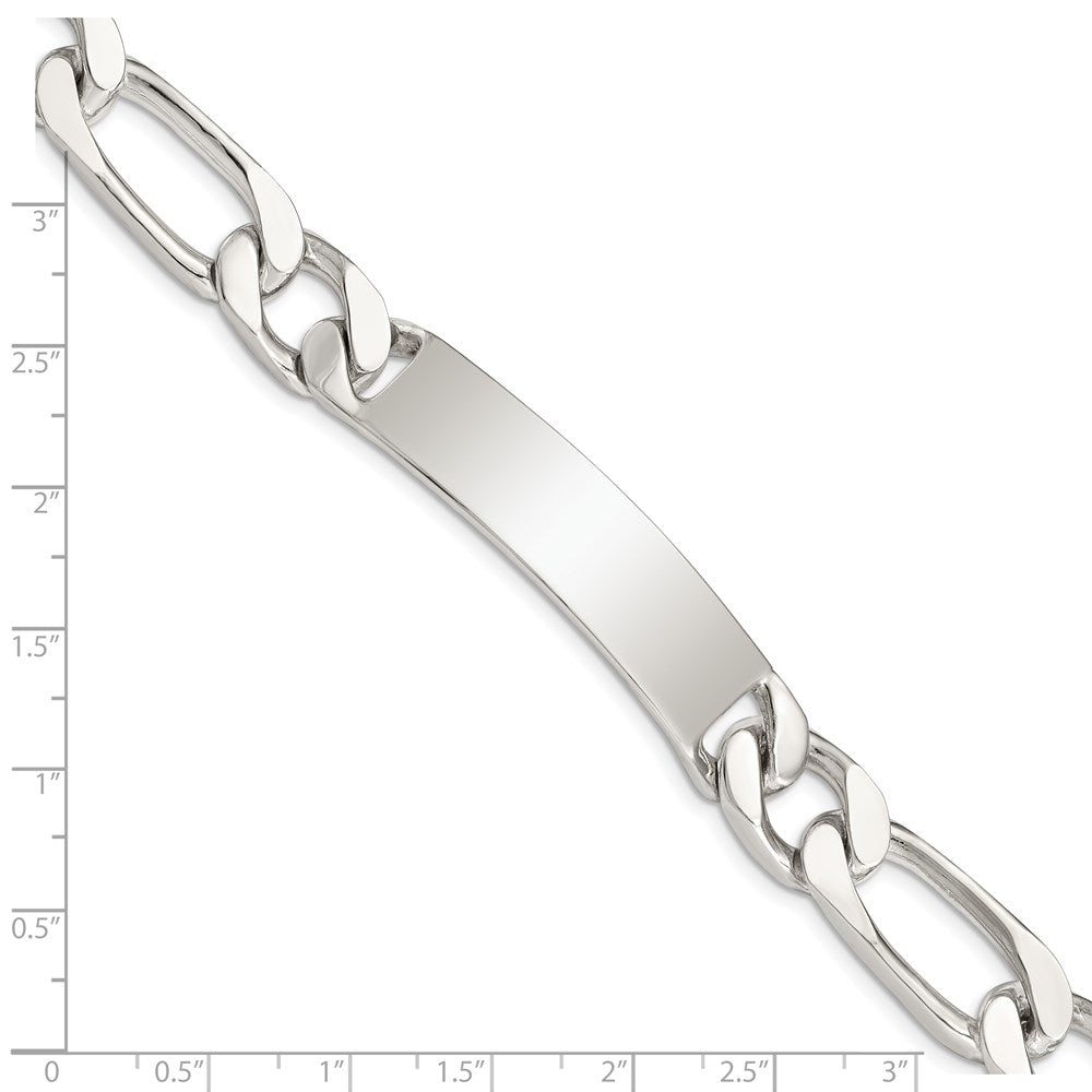 Sterling Silver 8.5 inch Polished Engraveable Figaro Link ID Bracelet