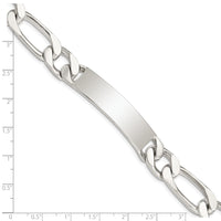 Sterling Silver 8.5 inch Polished Engraveable Figaro Link ID Bracelet