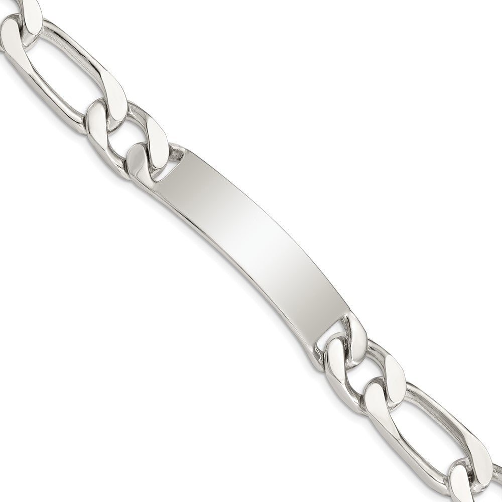 Sterling Silver 8.5 inch Polished Engraveable Figaro Link ID Bracelet