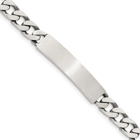 Sterling Silver 8inch Engraveable Antiqued Curb Link ID Bracelet