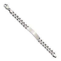 Sterling Silver 7inch Engraveable Antiqued Curb Link ID Bracelet