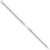 Sterling Silver 8inch Polished Engraveable Curb Link ID Bracelet