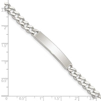 Sterling Silver Polished Engraveable Curb Link ID Bracelet